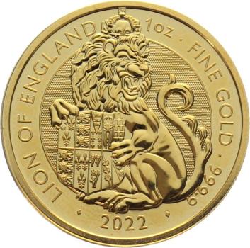 Grossbritannien 100 Pounds 2022 Lion of England - 1 Unze Feingold